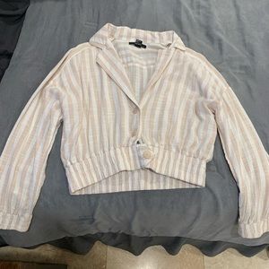 Coral Striped Blouse